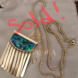 Ellen Long Pendant Necklace In Abalone Shell